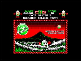 Title screen of Treasure Island Dizzy on the Amstrad CPC.