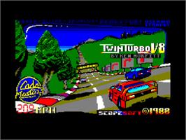 Title screen of Twin Turbo V8 on the Amstrad CPC.