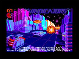 Title screen of Vindicators on the Amstrad CPC.