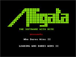 Title screen of Who Dares Wins 2 on the Amstrad CPC.