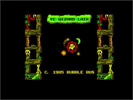 Title screen of Wizard's Lair on the Amstrad CPC.