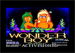 Title screen of Wonder Boy on the Amstrad CPC.