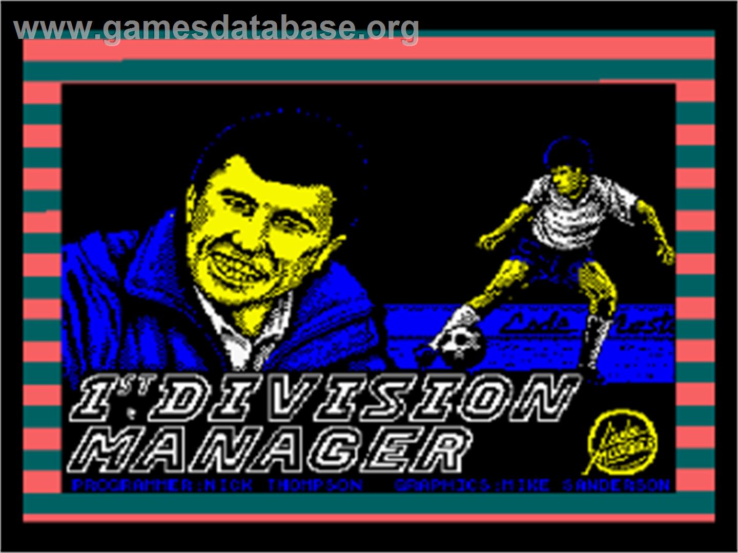 1st Division Manager - Amstrad CPC - Artwork - Title Screen
