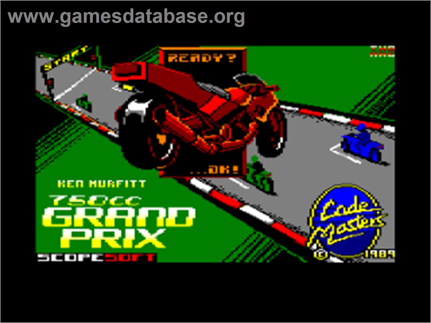 750cc Grand Prix - Amstrad CPC - Artwork - Title Screen