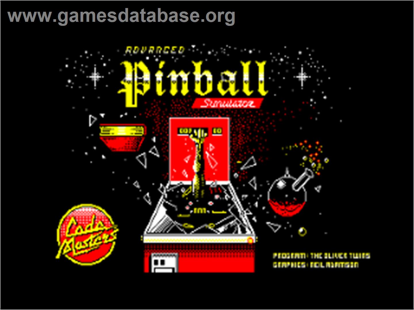 Advanced Pinball Simulator - Amstrad CPC - Artwork - Title Screen