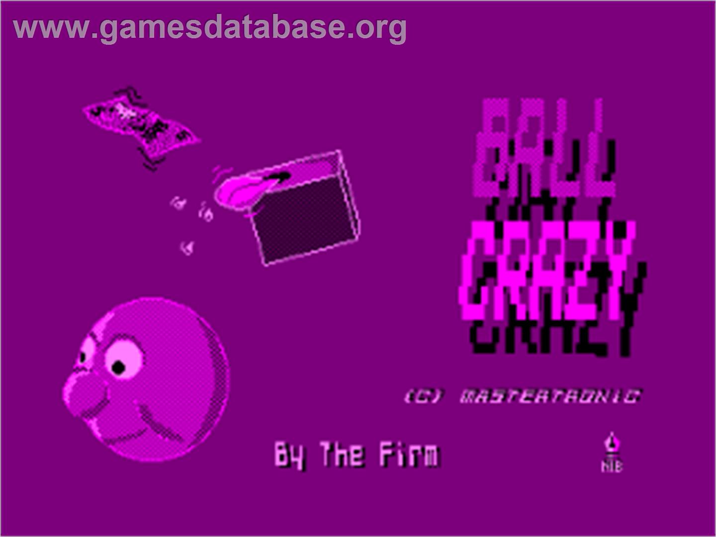 Ball Crazy - Amstrad CPC - Artwork - Title Screen