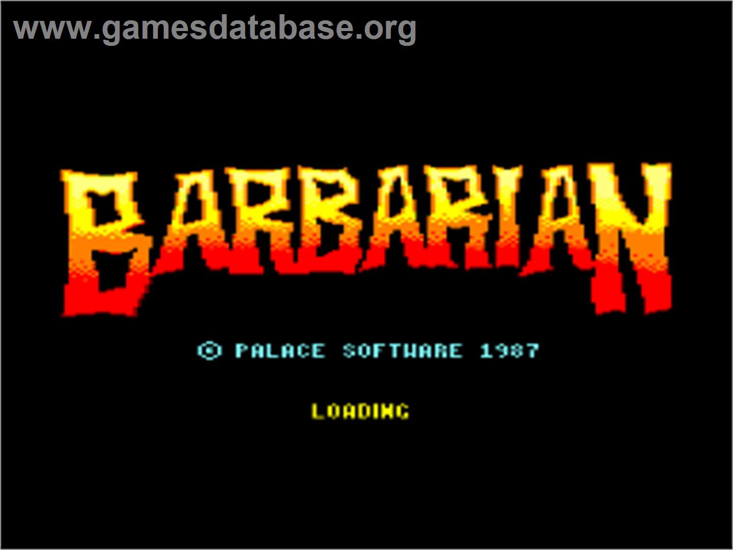 Barbarian - Amstrad CPC - Artwork - Title Screen