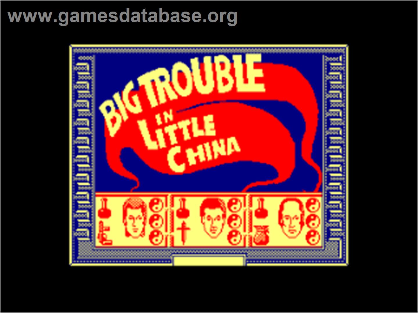 Big Trouble in Little China - Amstrad CPC - Artwork - Title Screen