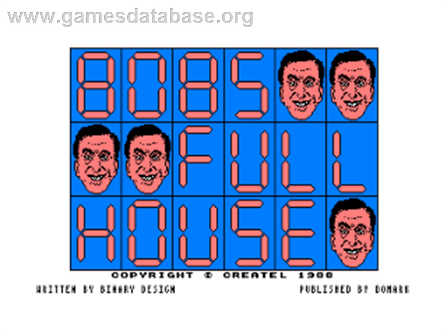 Bob's Full House - Amstrad CPC - Artwork - Title Screen