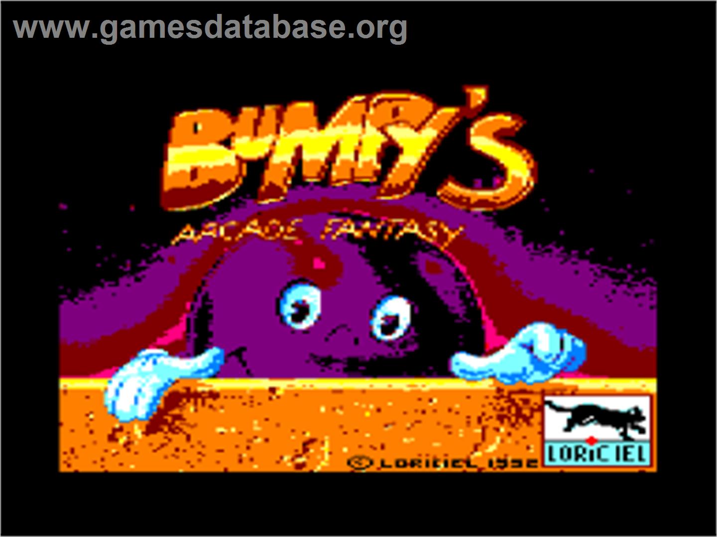 Bumpy's Arcade Fantasy - Amstrad CPC - Artwork - Title Screen