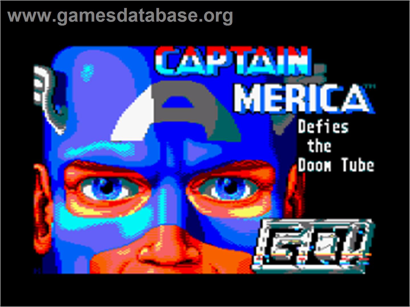 Captain America Defies the Doom Tube - Amstrad CPC - Artwork - Title Screen
