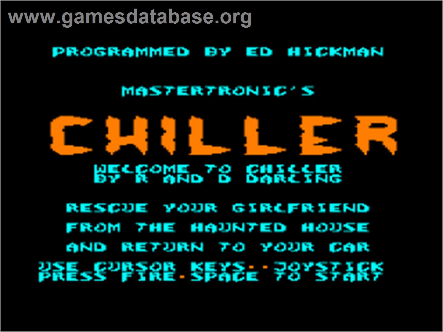 Chiller - Amstrad CPC - Artwork - Title Screen