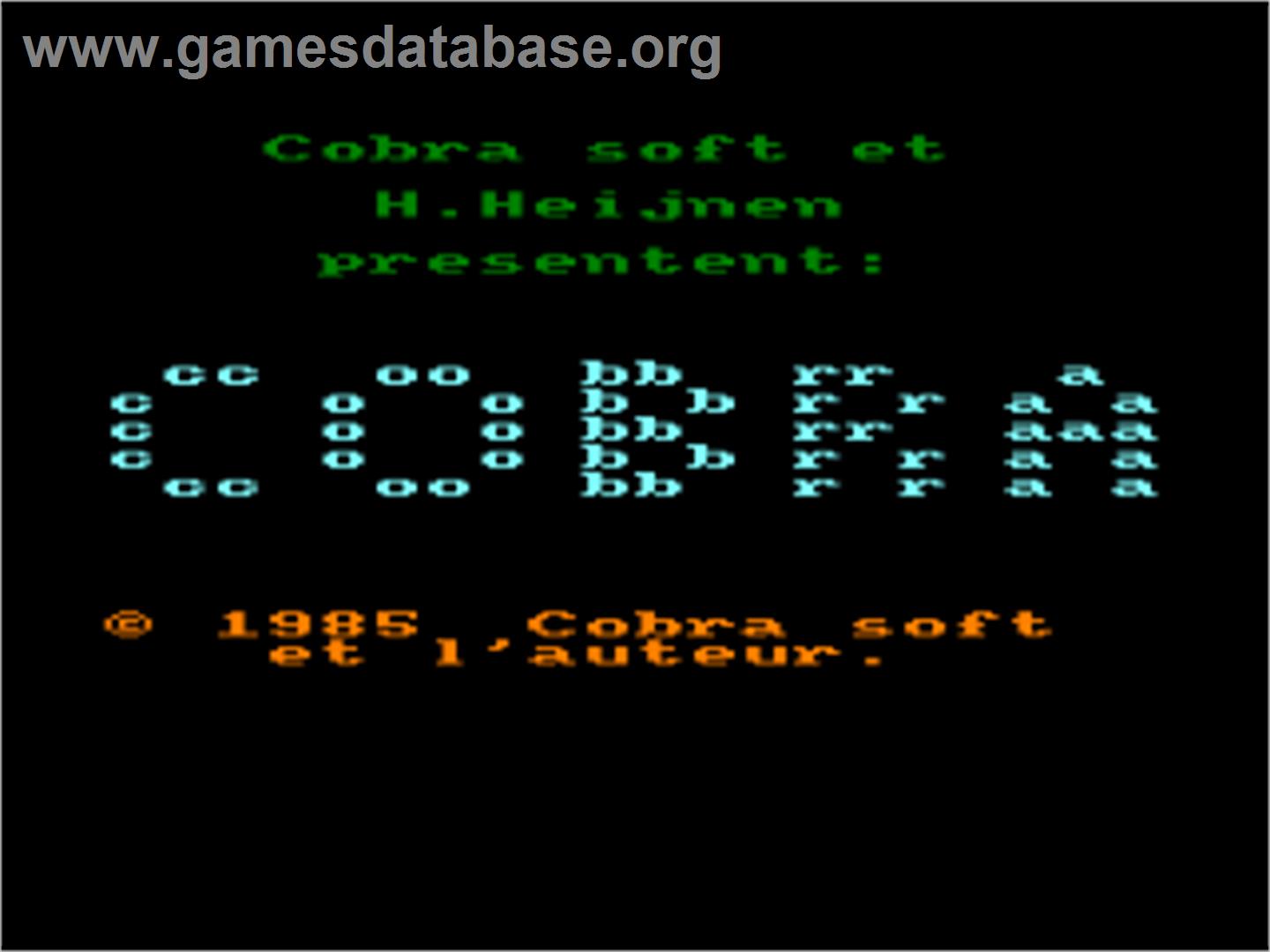 Cobra - Amstrad CPC - Artwork - Title Screen