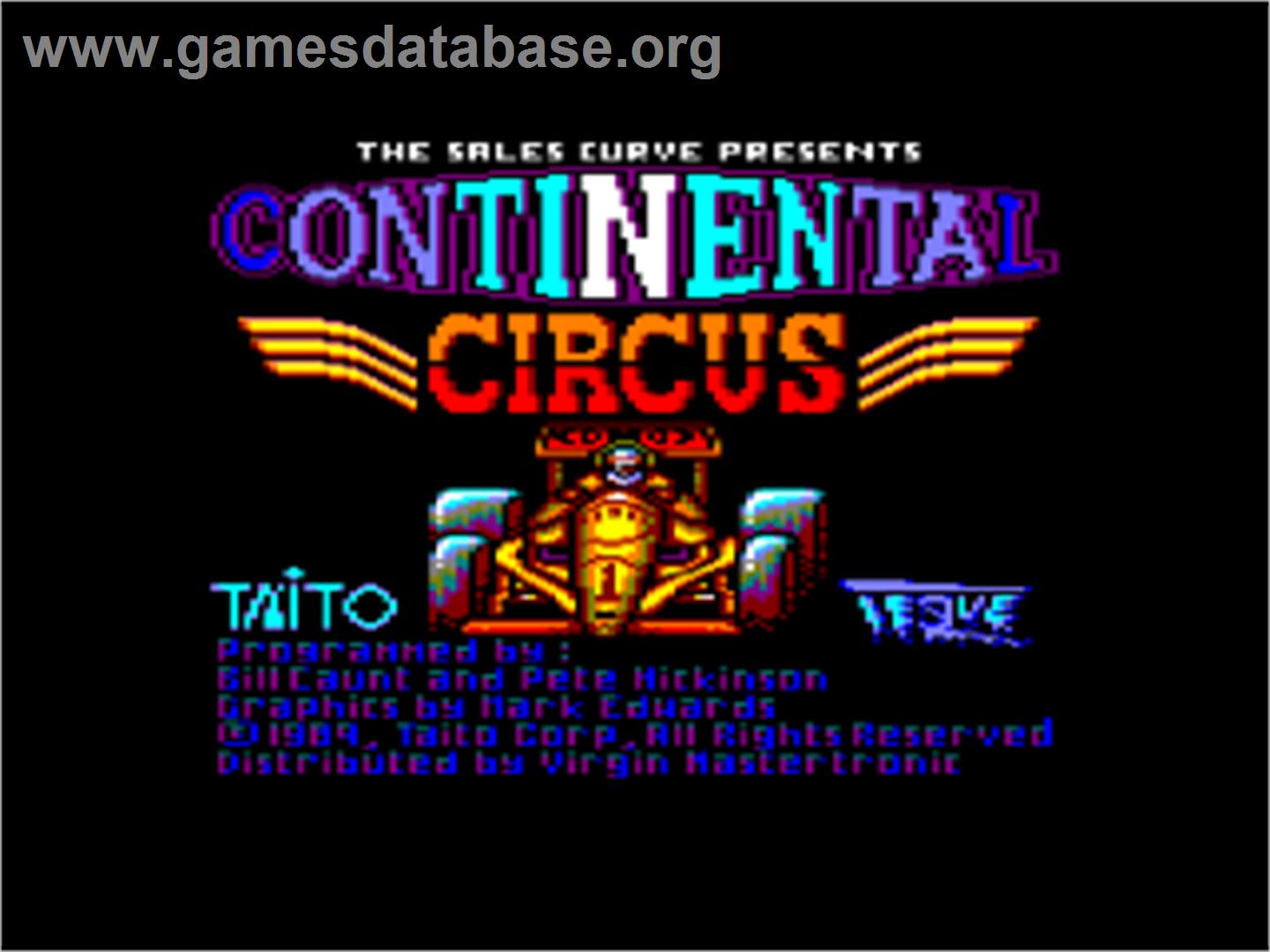 Continental Circus - Amstrad CPC - Artwork - Title Screen