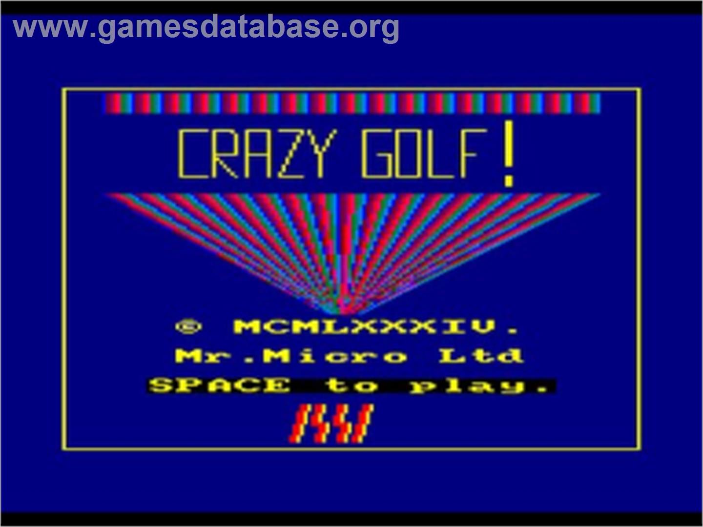 Crazy Golf - Amstrad CPC - Artwork - Title Screen