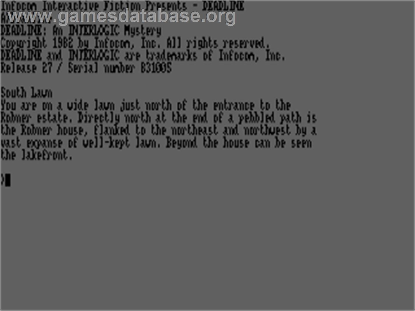 Deadline - Amstrad CPC - Artwork - Title Screen