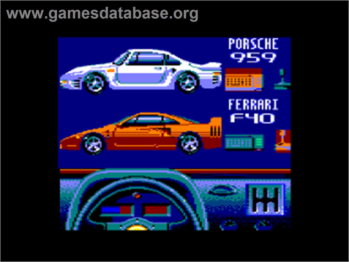 Duel: Test Drive 2 - Amstrad CPC - Artwork - Title Screen