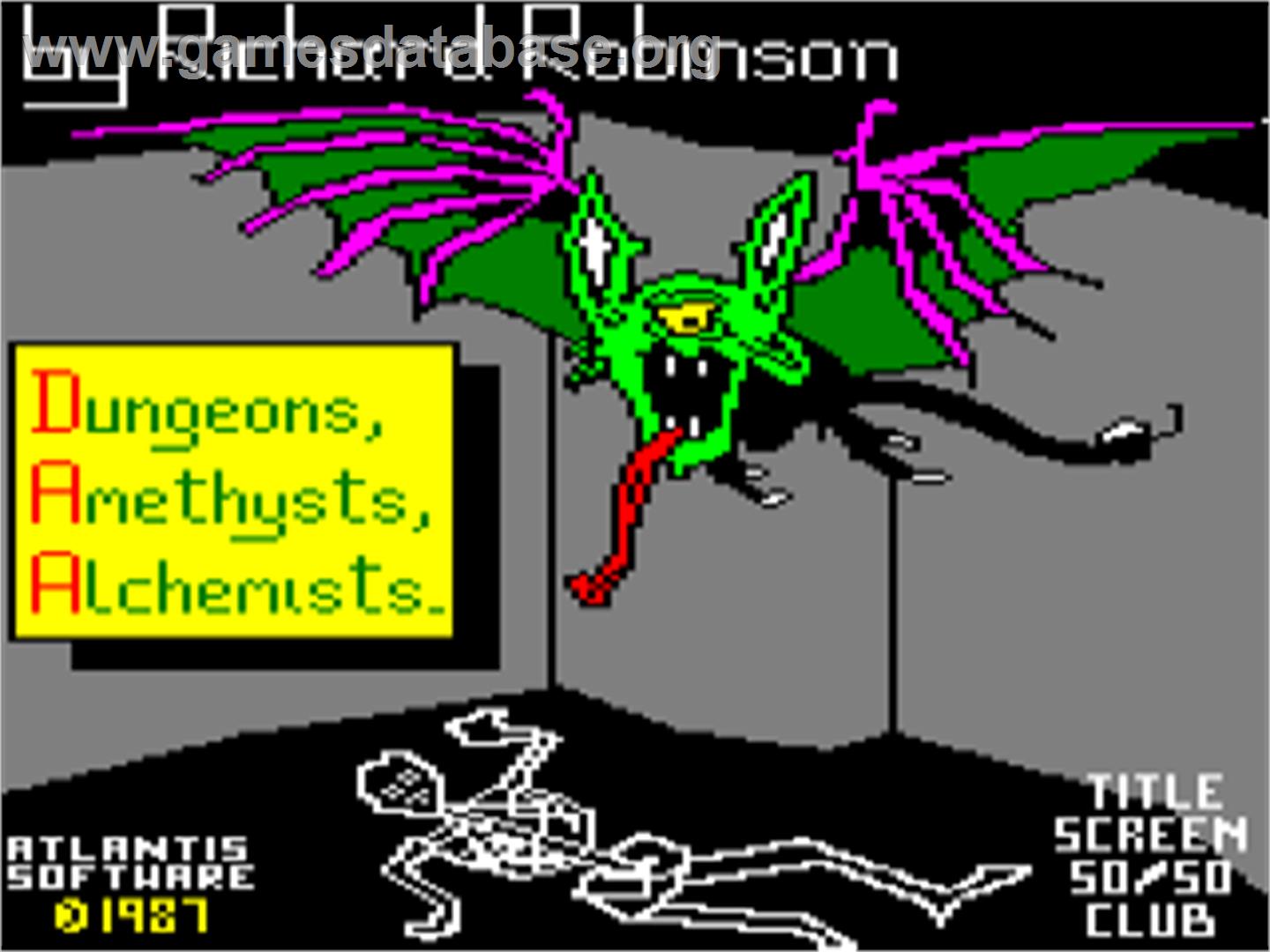 Dungeons, Amethysts, Alchemists 'n' Everythin' - Amstrad CPC - Artwork - Title Screen