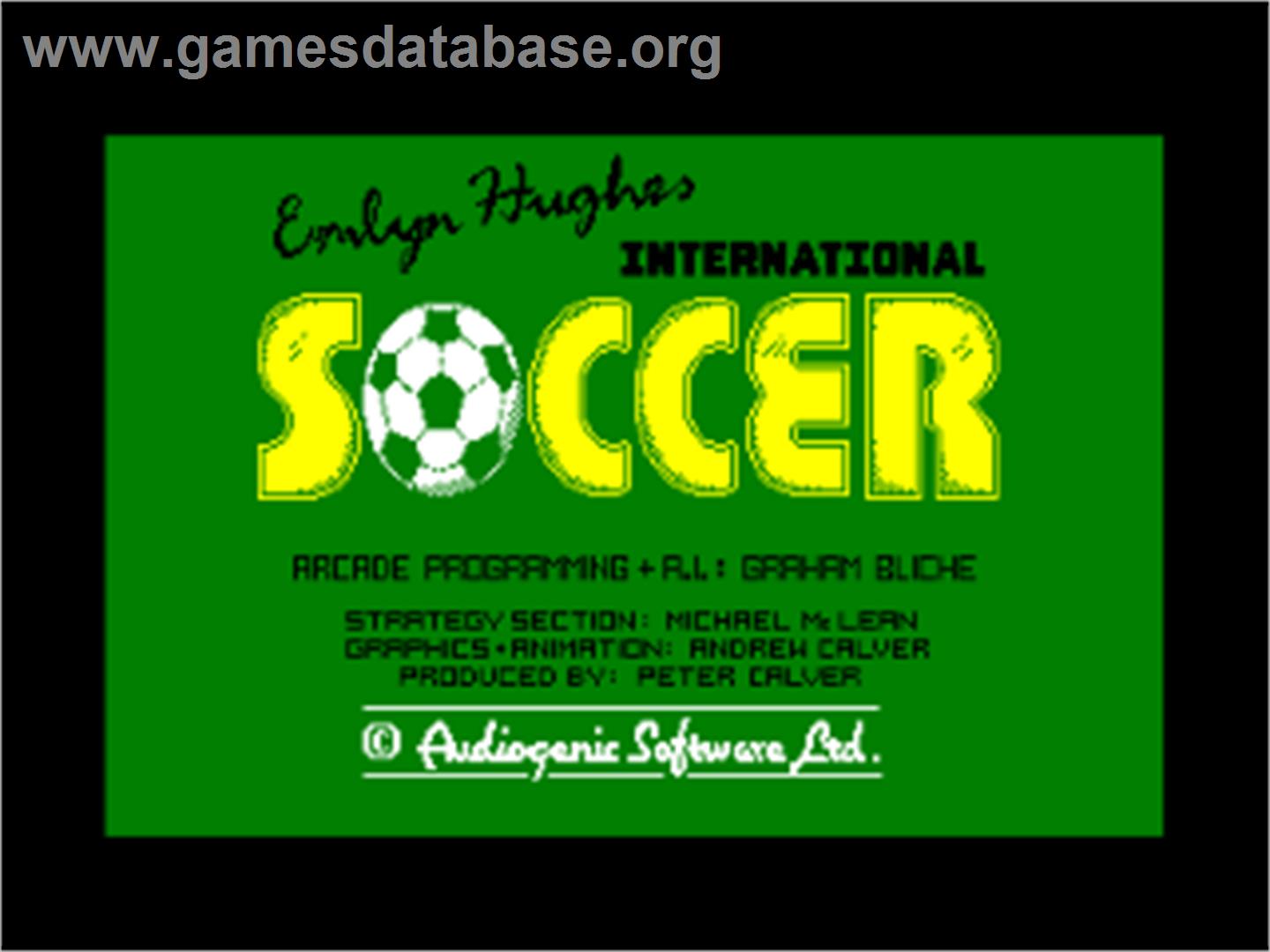Emlyn Hughes International Soccer - Amstrad CPC - Artwork - Title Screen
