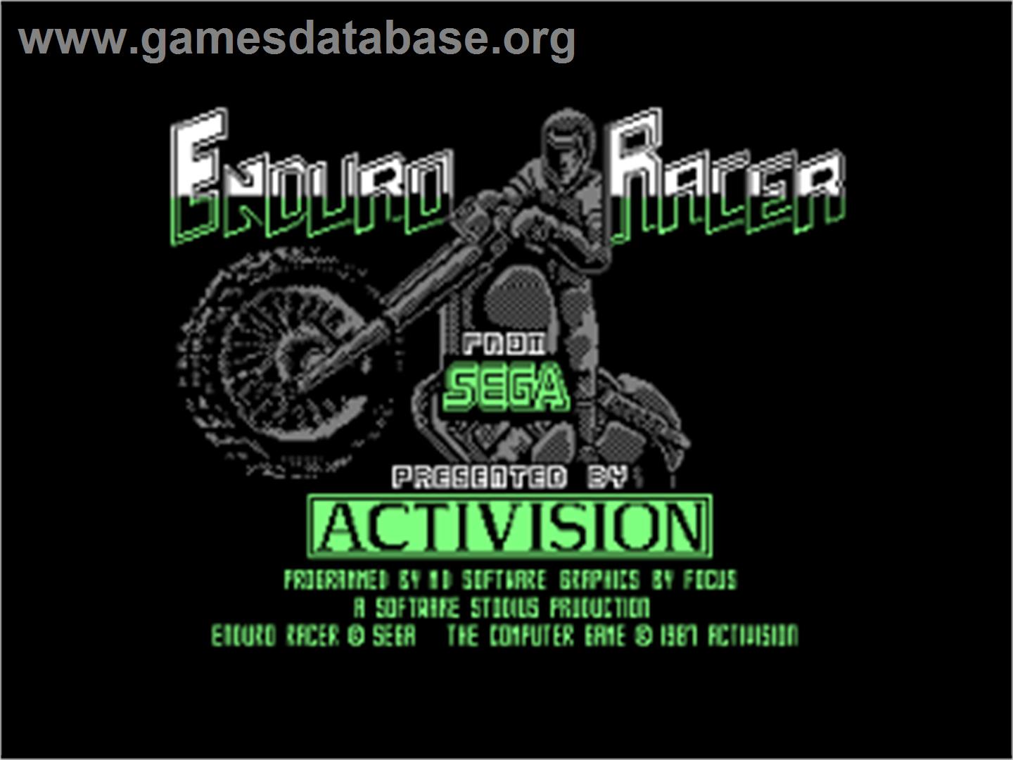 Enduro Racer - Amstrad CPC - Artwork - Title Screen