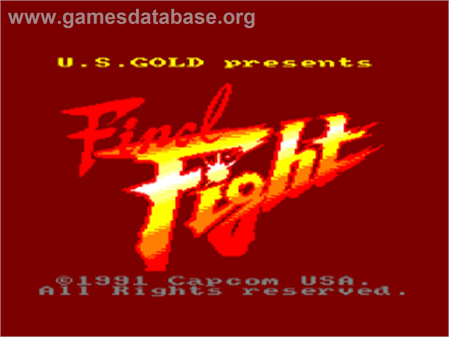Final Fight - Amstrad CPC - Artwork - Title Screen