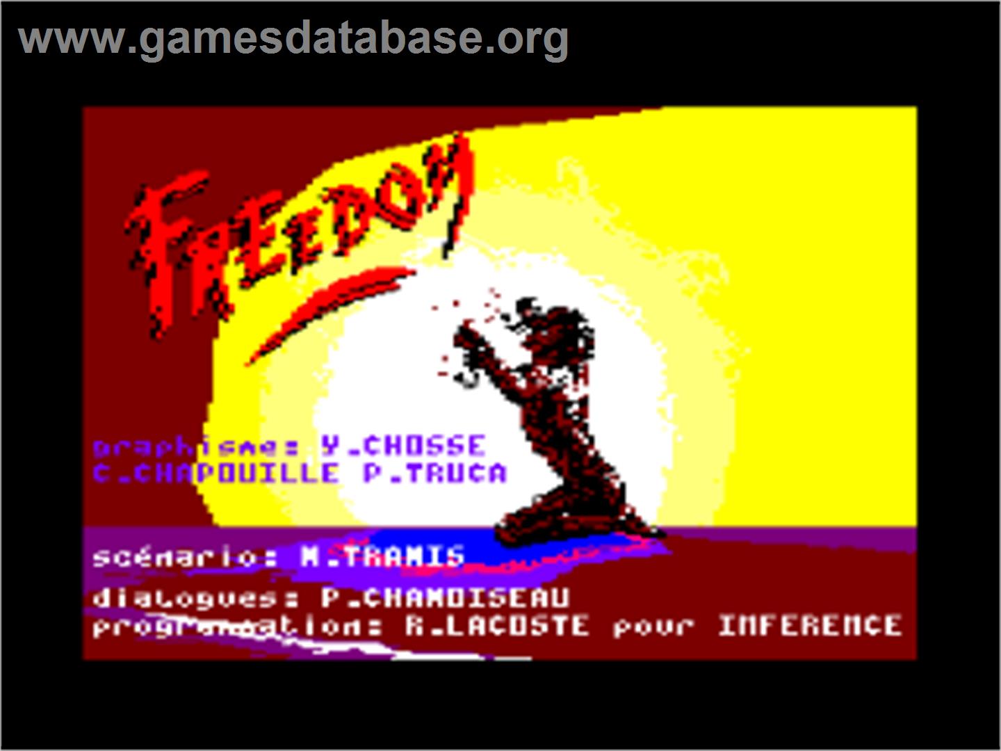 Freedom: Rebels in the Darkness - Amstrad CPC - Artwork - Title Screen