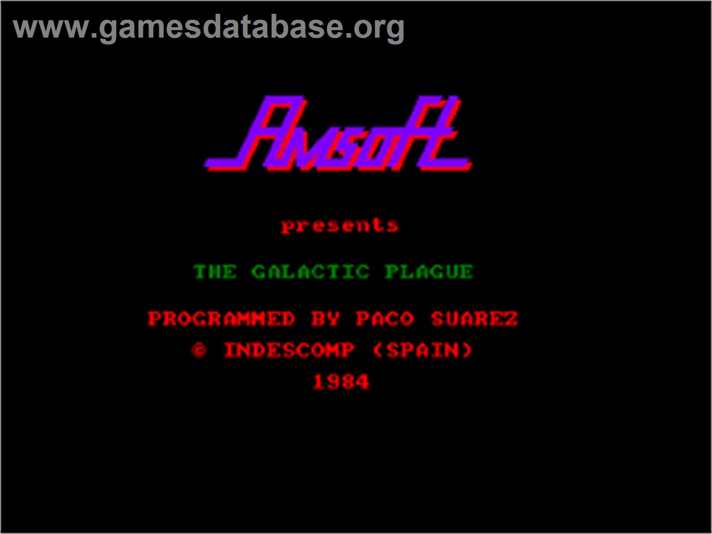 Galactic Plague - Amstrad CPC - Artwork - Title Screen