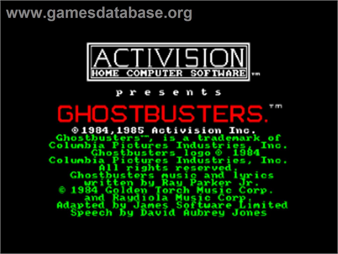 Ghostbusters - Amstrad CPC - Artwork - Title Screen
