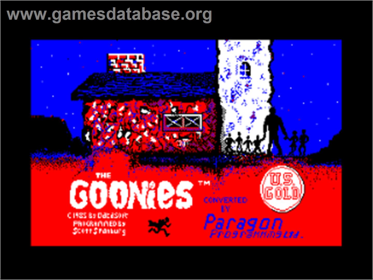 Goonies, The - Amstrad CPC - Artwork - Title Screen