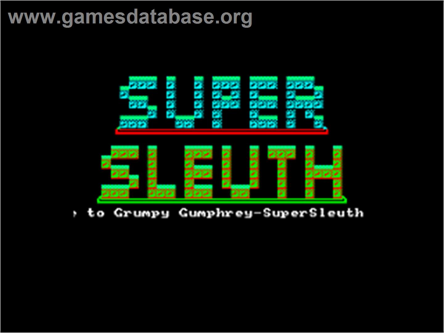 Grumpy Gumphrey Supersleuth - Amstrad CPC - Artwork - Title Screen