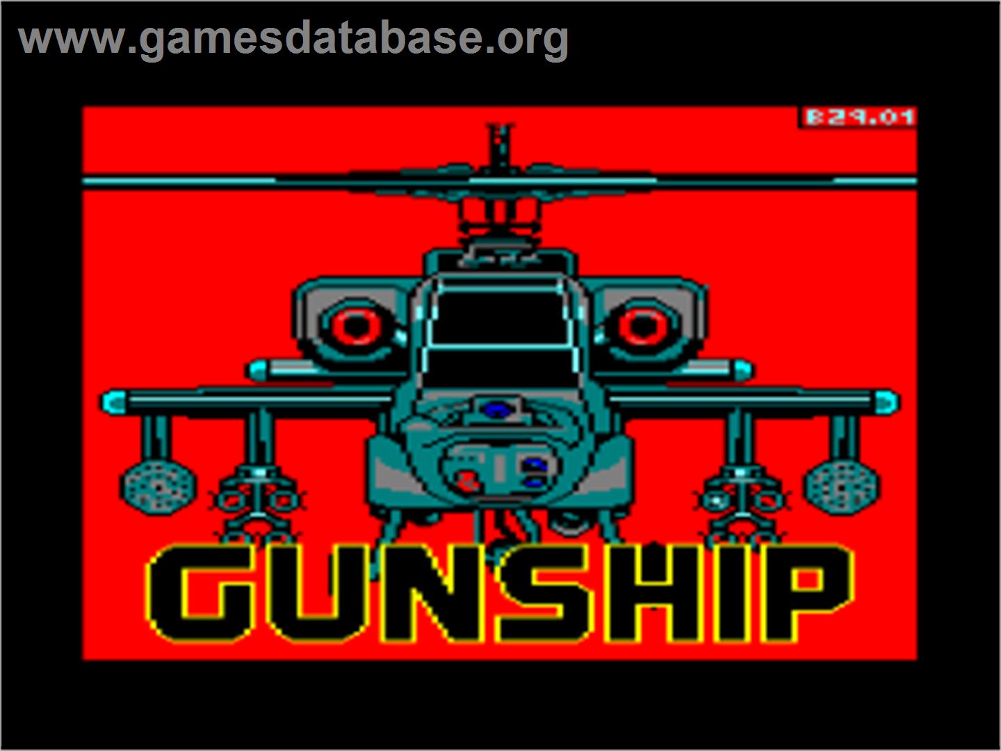 Gunship - Amstrad CPC - Artwork - Title Screen