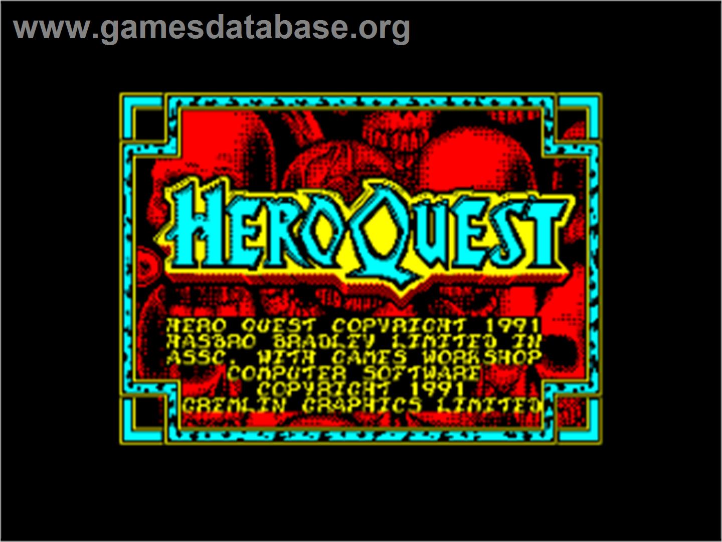Hero Quest: Return of the Witch Lord - Amstrad CPC - Artwork - Title Screen