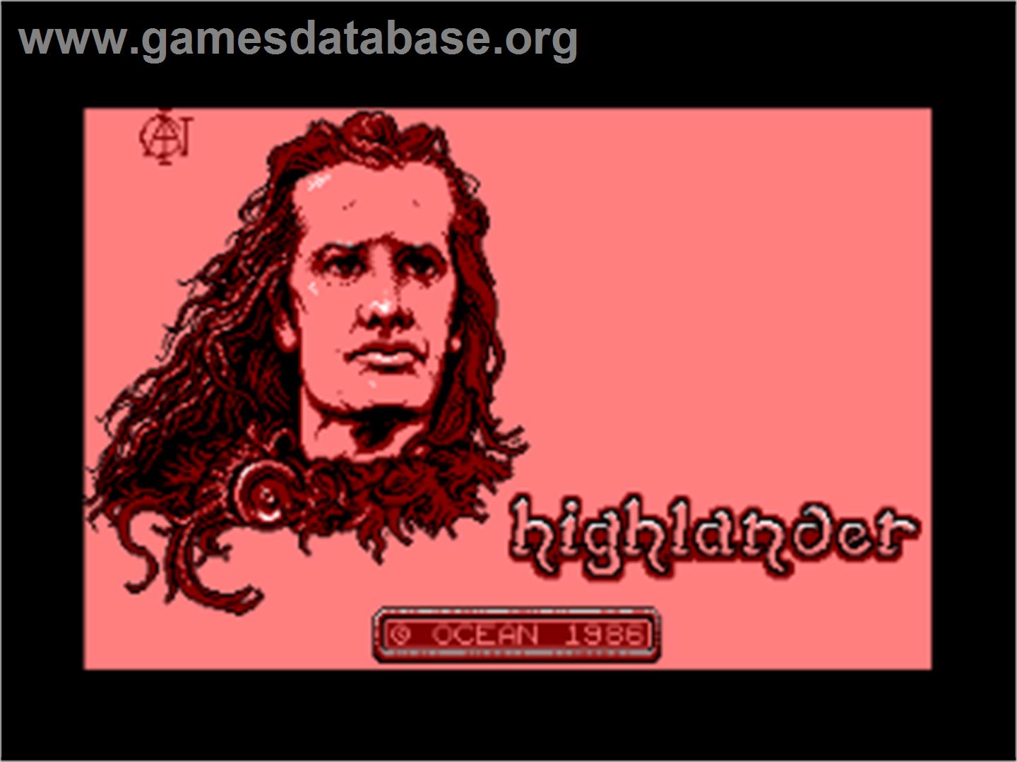 Highlander - Amstrad CPC - Artwork - Title Screen