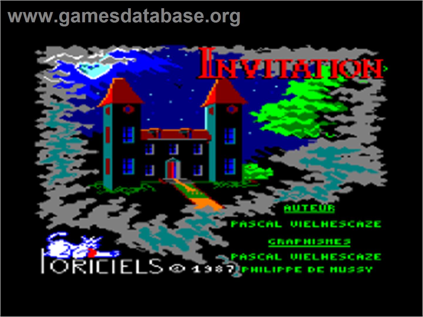 Invitation - Amstrad CPC - Artwork - Title Screen