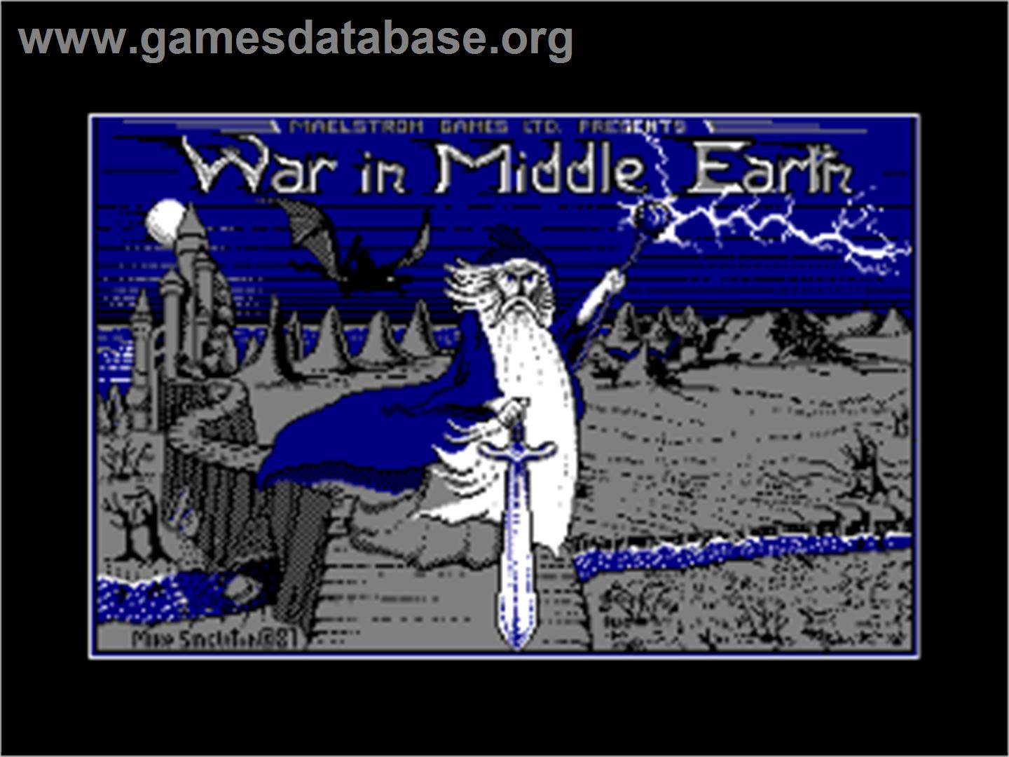J.R.R. Tolkien's War in Middle Earth - Amstrad CPC - Artwork - Title Screen