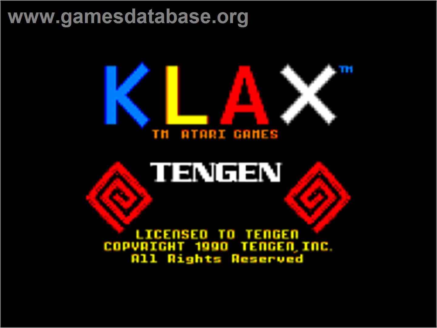 Klax - Amstrad CPC - Artwork - Title Screen