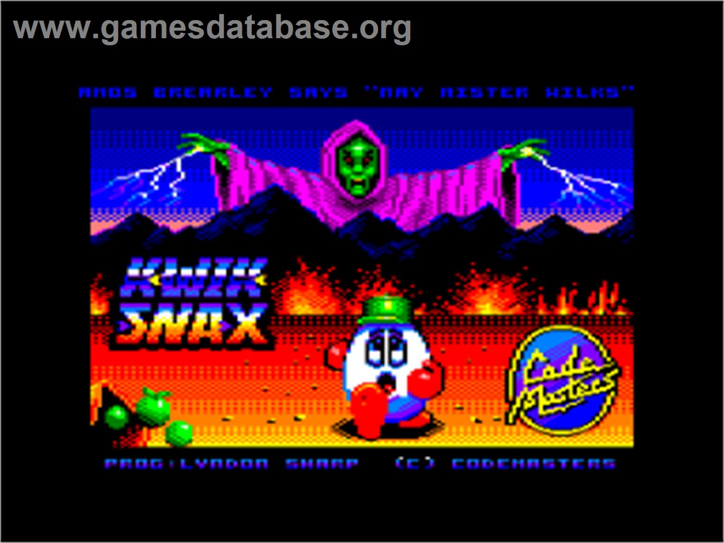 Kwik Snax - Amstrad CPC - Artwork - Title Screen