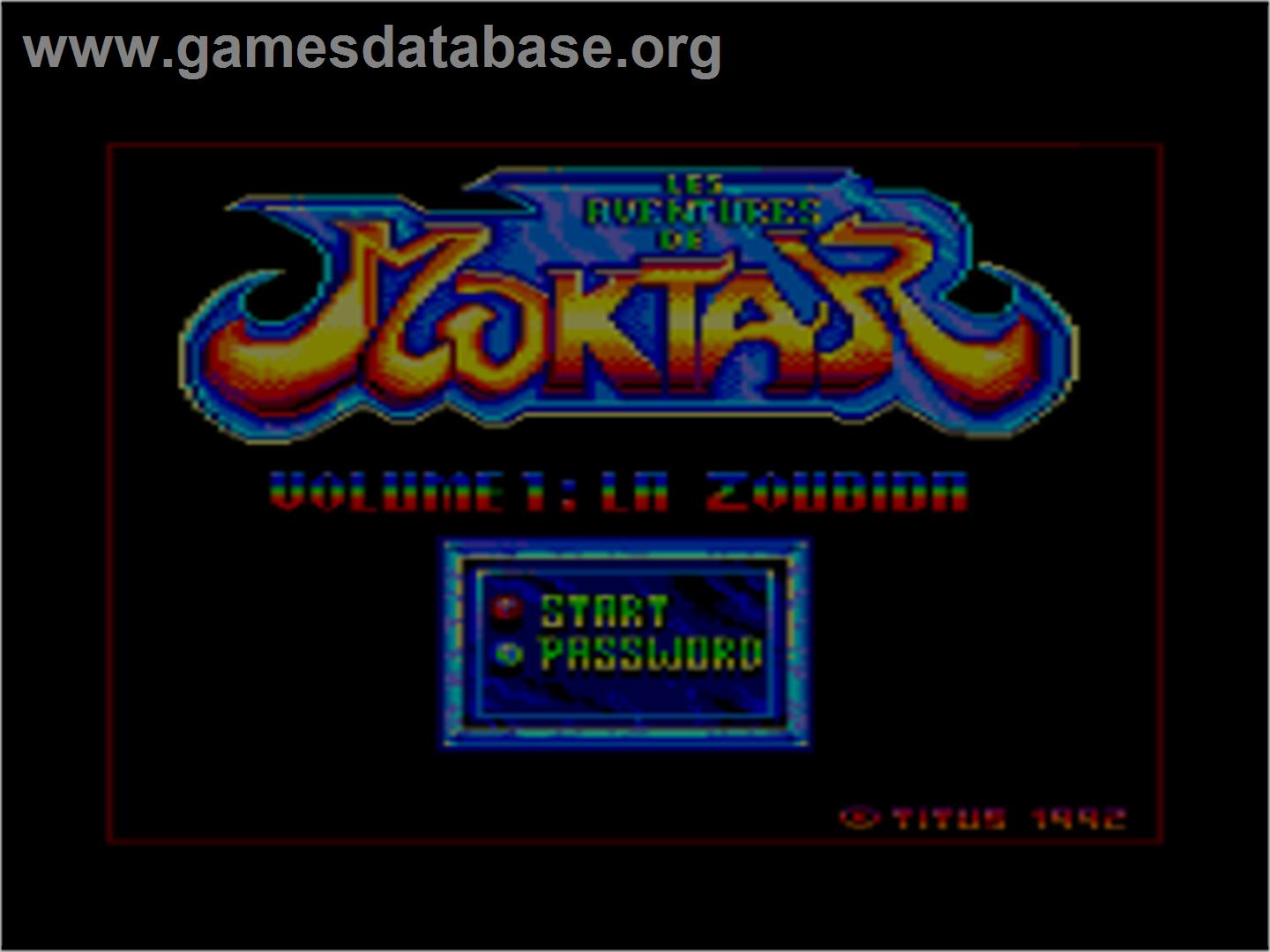 Lagaf: Les Aventures de Moktar - Vol 1: La Zoubida - Amstrad CPC - Artwork - Title Screen