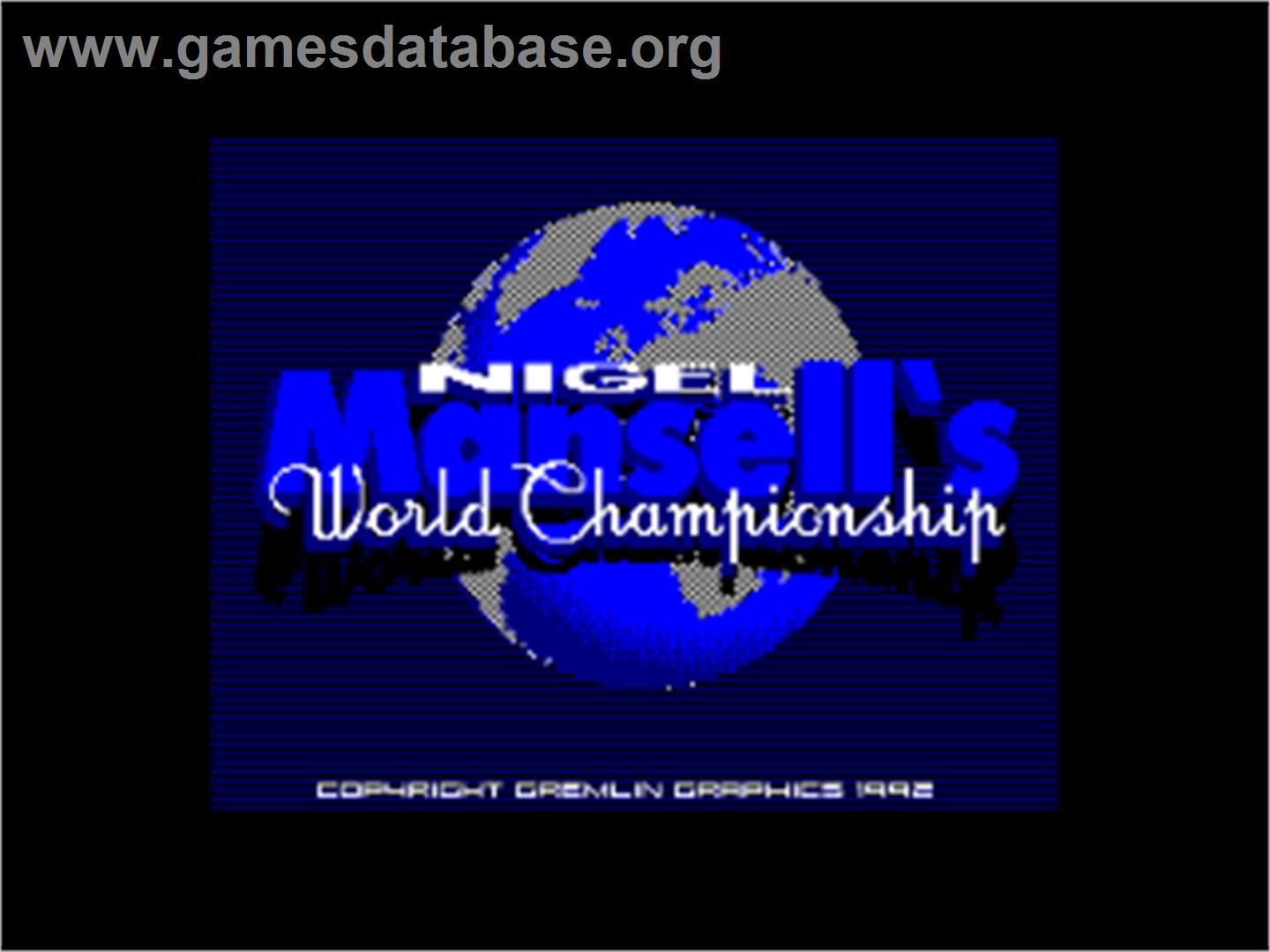 Nigel Mansell's World Championship - Amstrad CPC - Artwork - Title Screen
