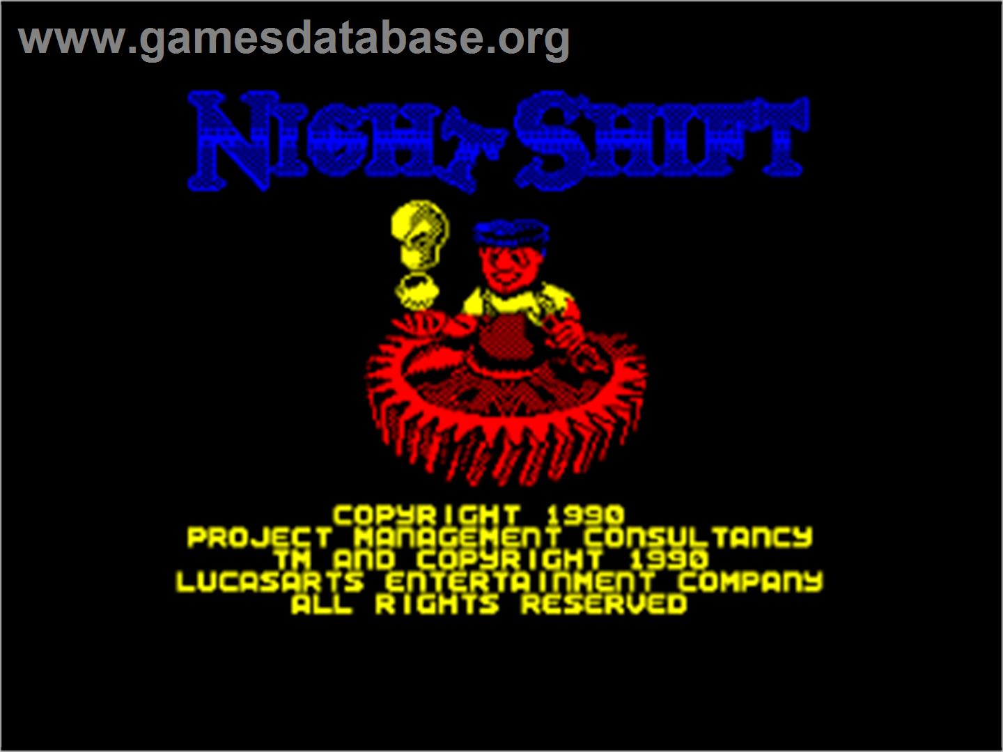 Night Shift - Amstrad CPC - Artwork - Title Screen