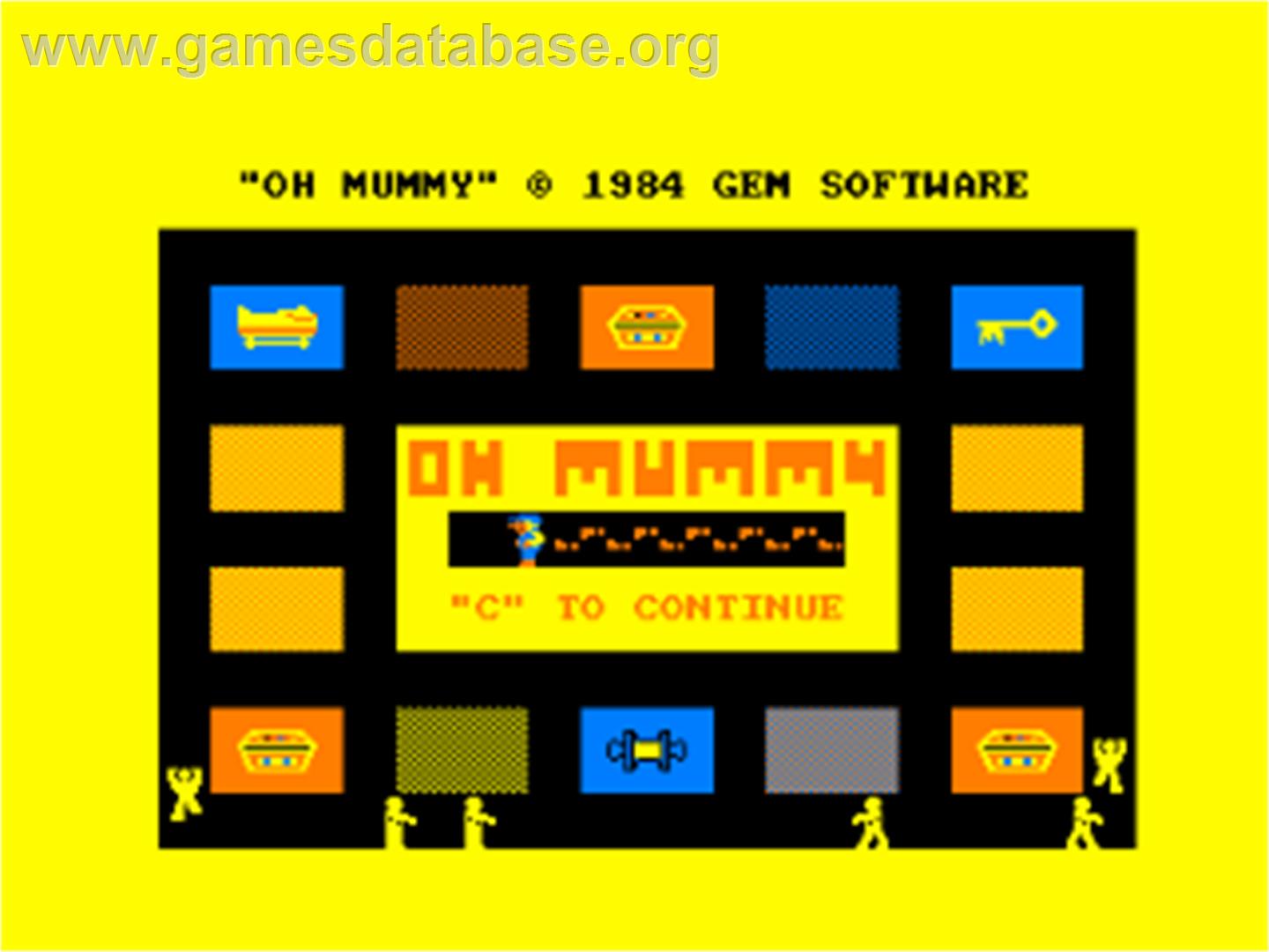 Oh Mummy - Amstrad CPC - Artwork - Title Screen