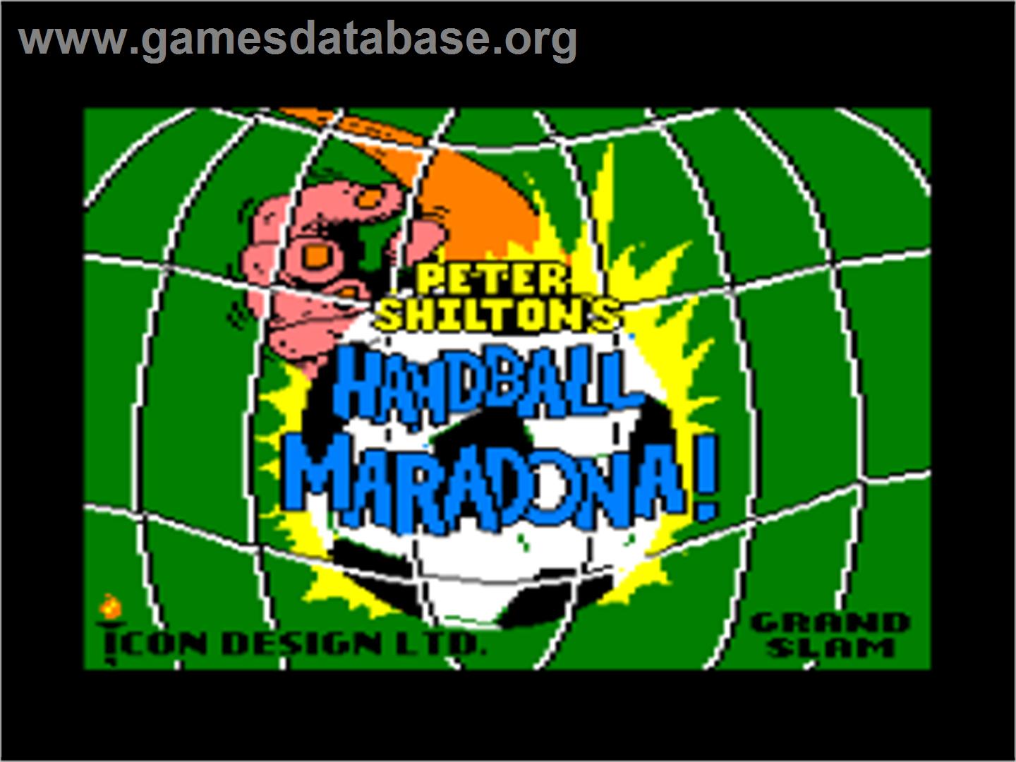 Peter Shilton's Handball Maradona - Amstrad CPC - Artwork - Title Screen
