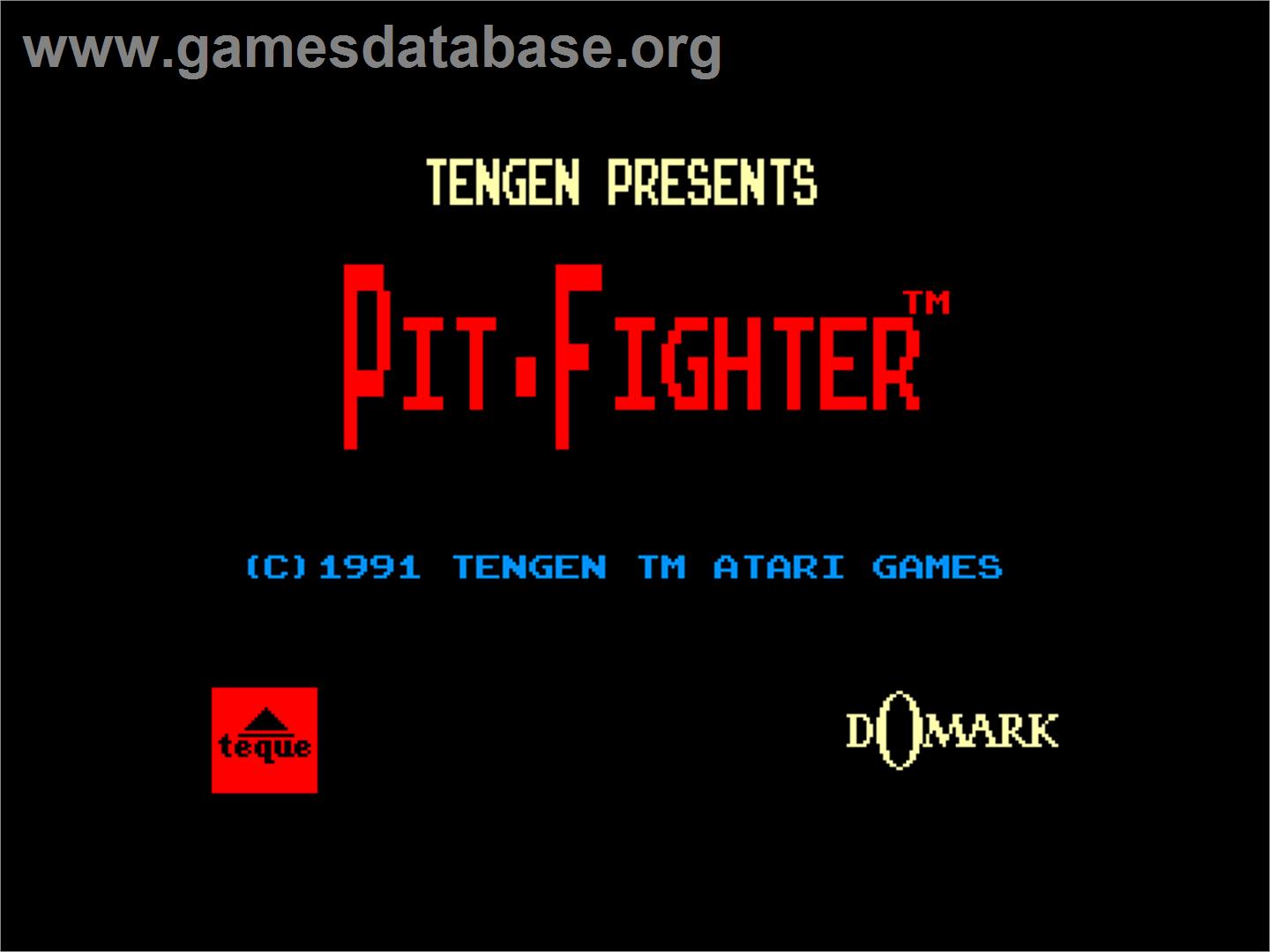 Pit Fighter - Amstrad CPC - Artwork - Title Screen