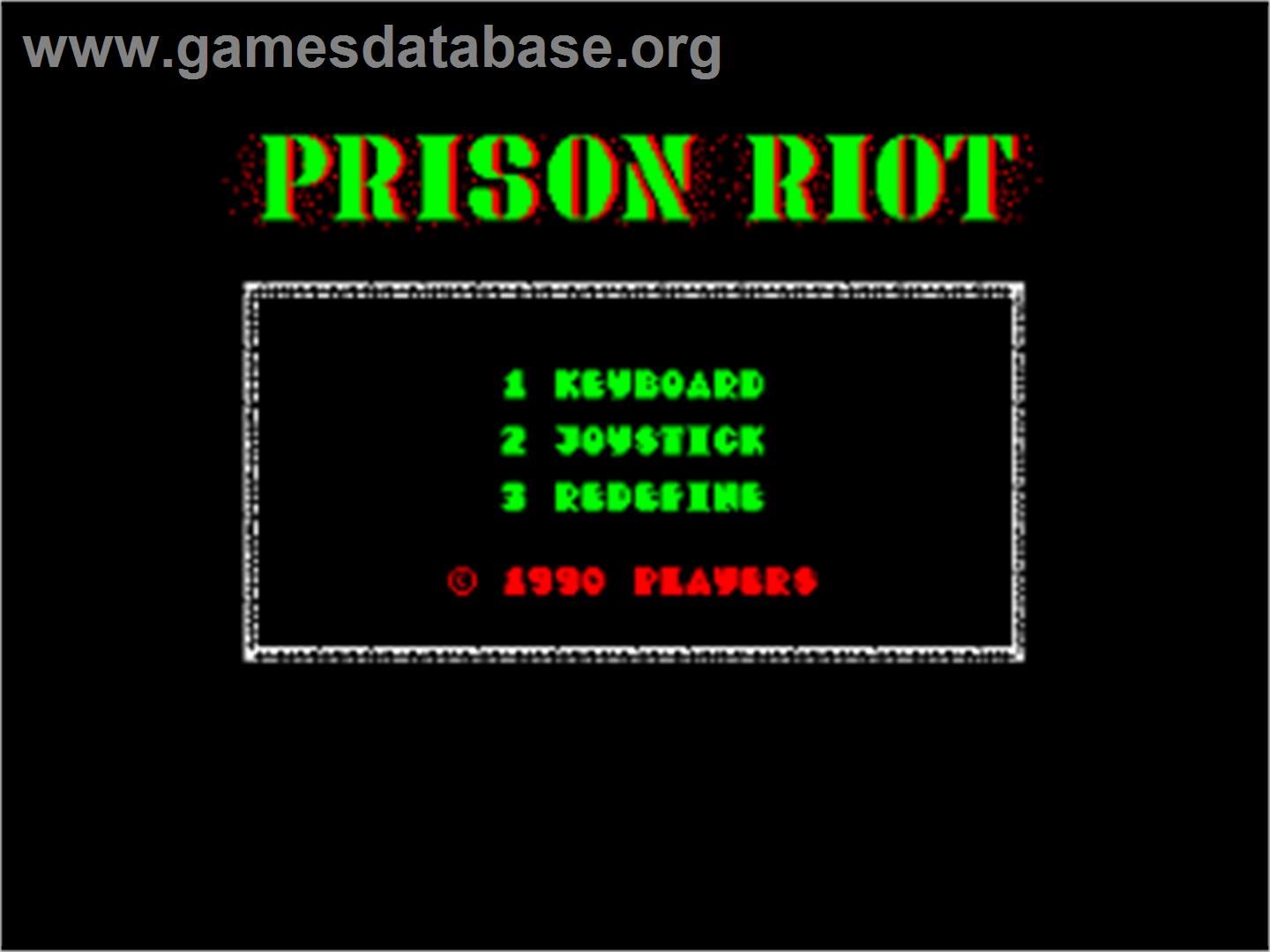 Prison Riot - Amstrad CPC - Artwork - Title Screen