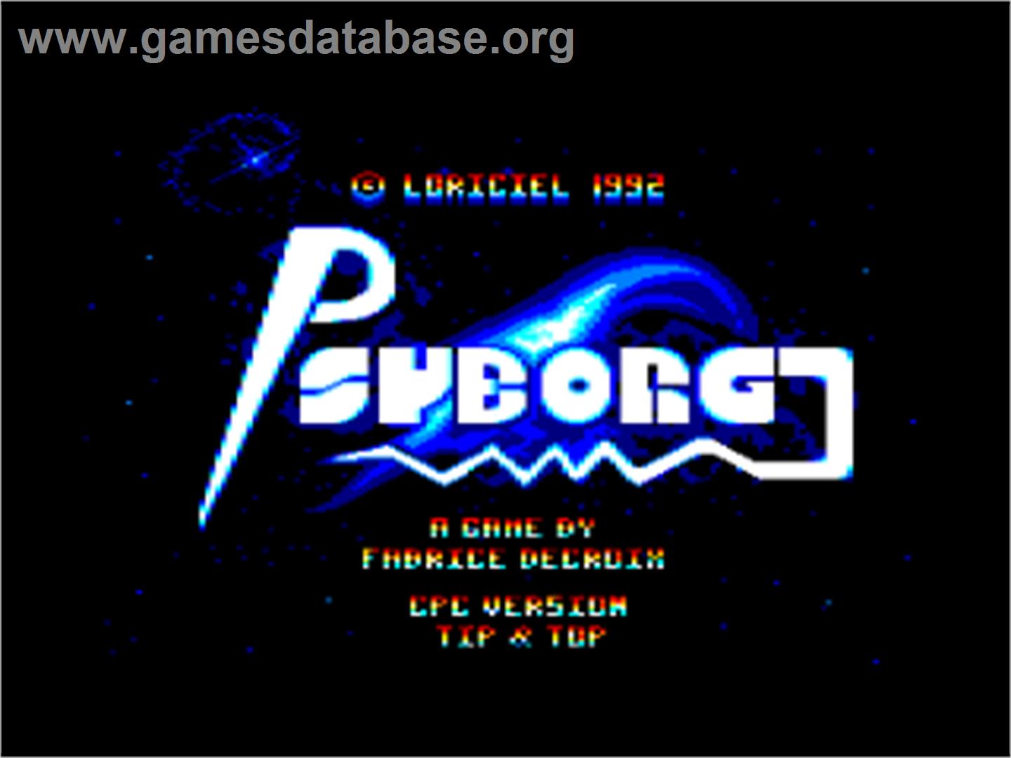 Psyborg - Amstrad CPC - Artwork - Title Screen