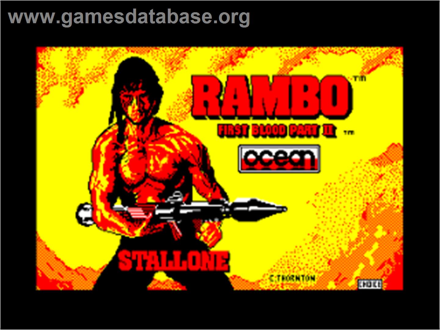 Rambo: First Blood Part 2 - Amstrad CPC - Artwork - Title Screen