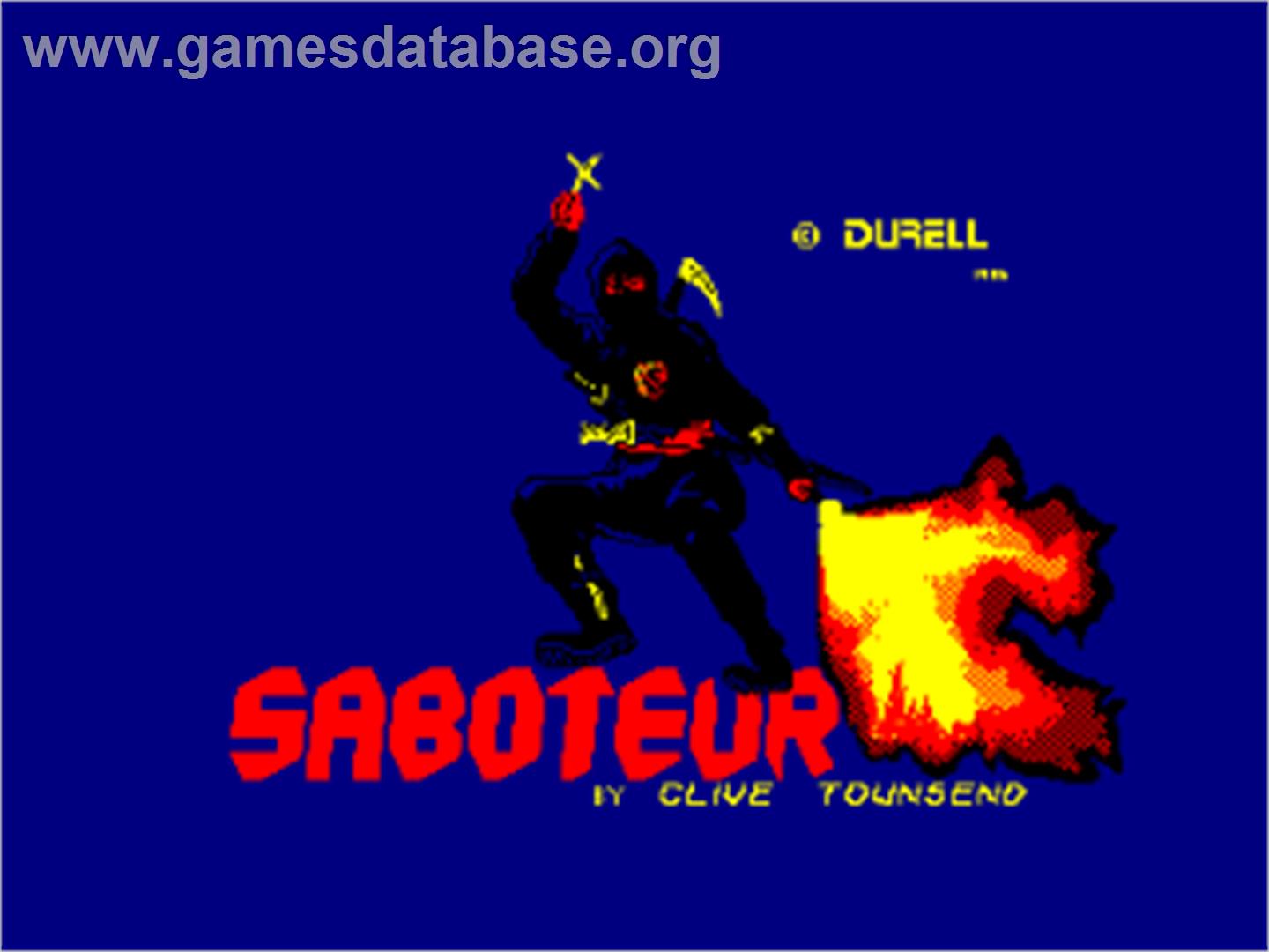 Saboteur - Amstrad CPC - Artwork - Title Screen