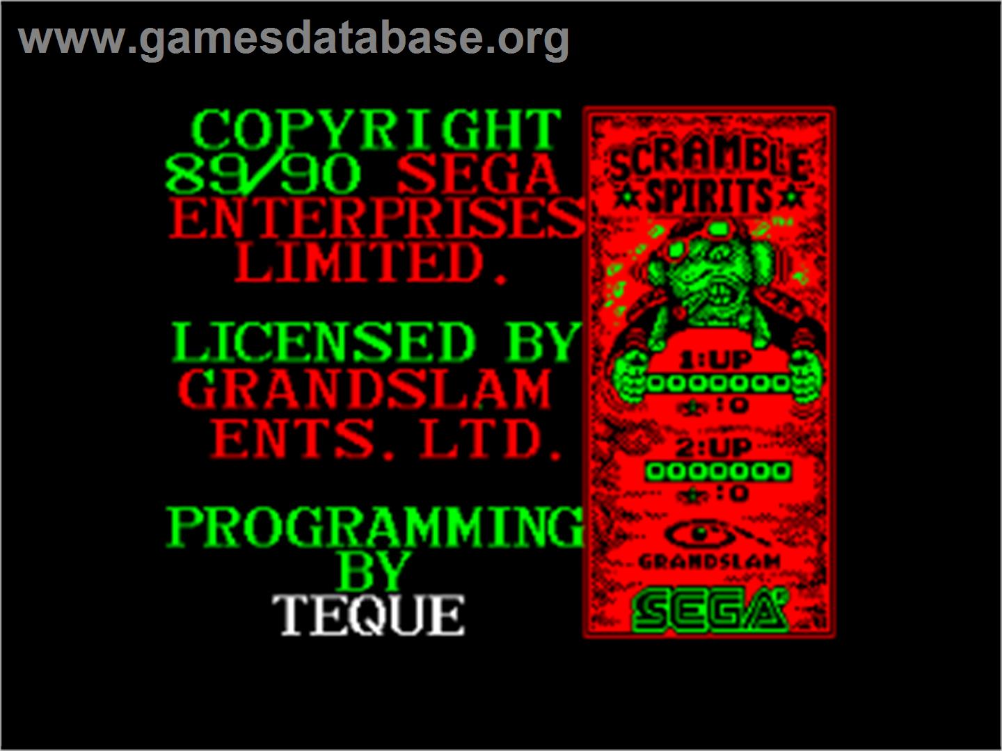 Scramble Spirits - Amstrad CPC - Artwork - Title Screen