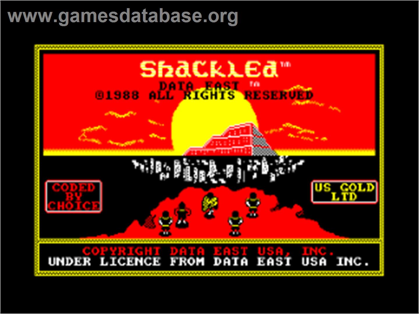 Shackled - Amstrad CPC - Artwork - Title Screen