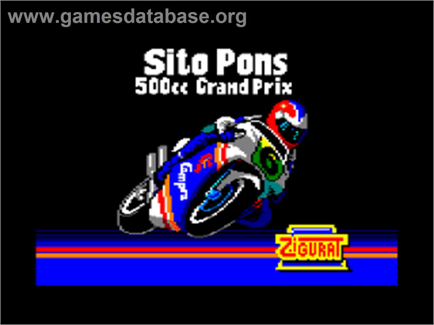 Sito Pons 500cc Grand Prix - Amstrad CPC - Artwork - Title Screen